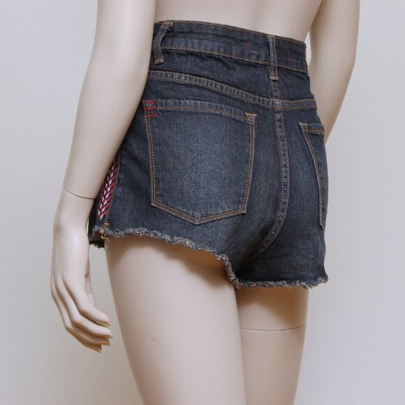 BDG Urban Outfitters High Rise Aztec Cheeky Jean Shorts - Picture 5 of 9